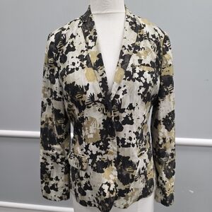 Vince Camuto Black and Gold Floral Blazer